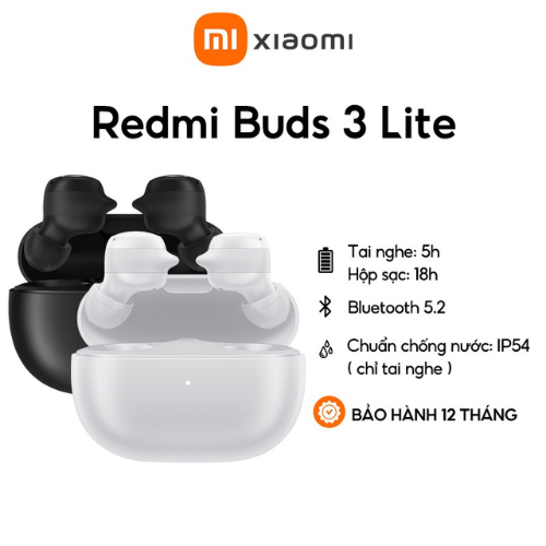 Tai nghe Bluetooth không dây Redmi Buds 3 Lite Trắng - Hàng chính hãng