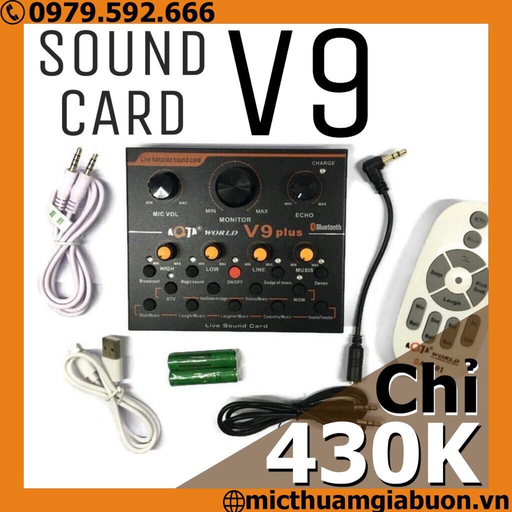 Soundcard V9 Plus Bluetooth - livetream bán hàng,fb, hát karaoke, thu âm chuyên nghiệp - âm thanh thiết thực