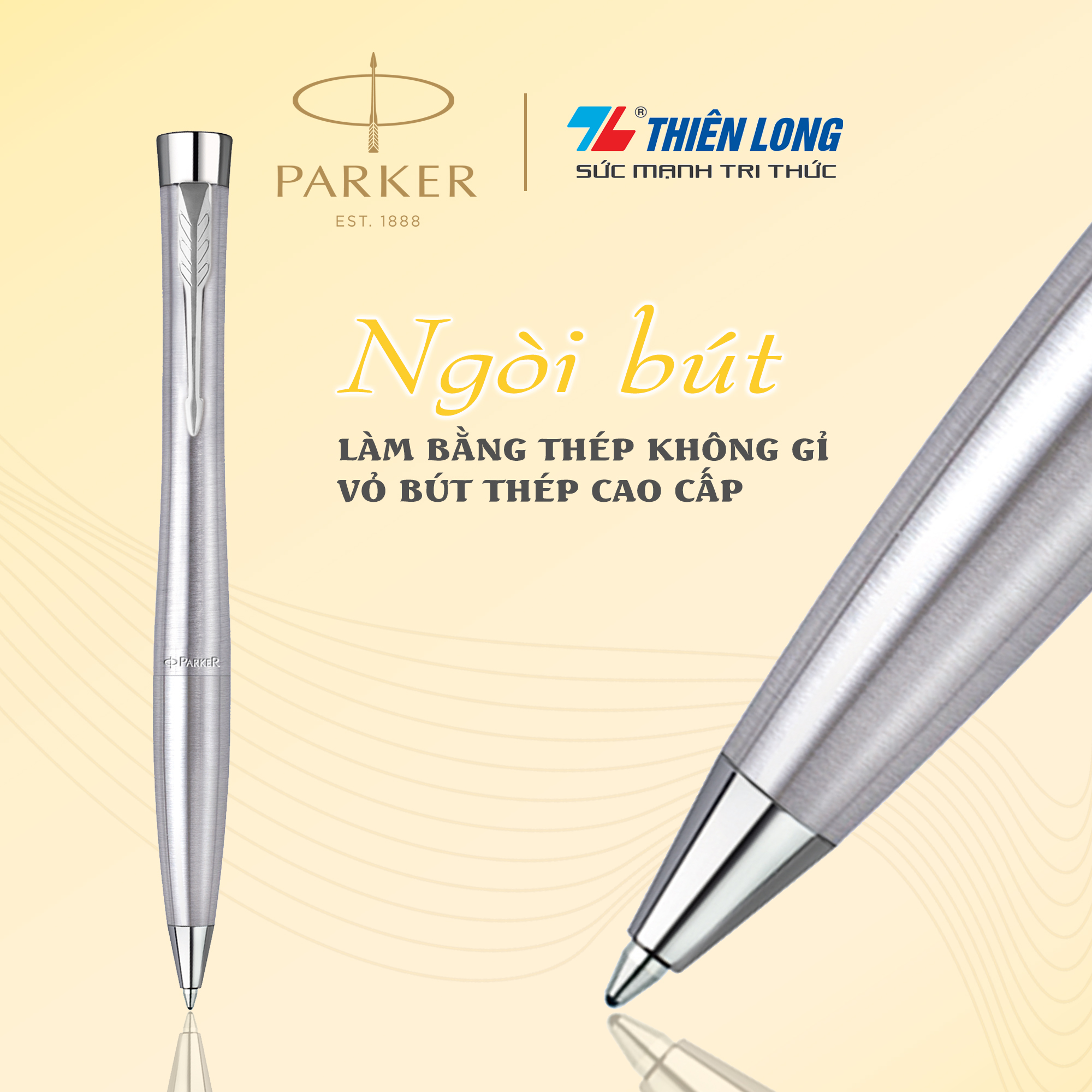 Bút bi cao cấp Parker Urban Twist URB X-Metallic CT TB-S0736040 - Thép không gỉ