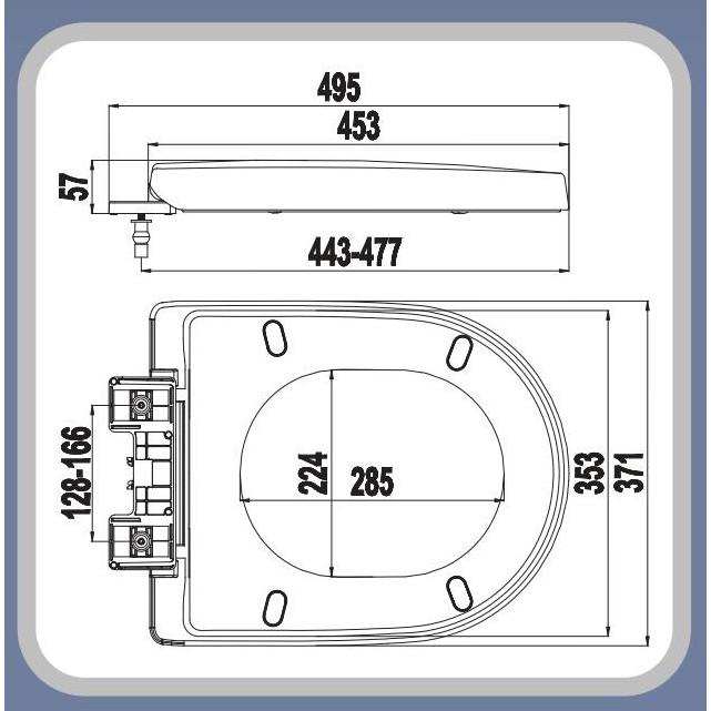 HA23 - Nắp bồn cầu vuông rơi êm HÙNG ANH tháo lắp nhanh