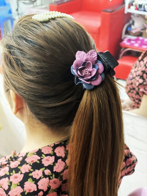 Kẹp Tóc Càng Cua 3 Răng Hoa Có Lá (nhiều màu lựa chọn)