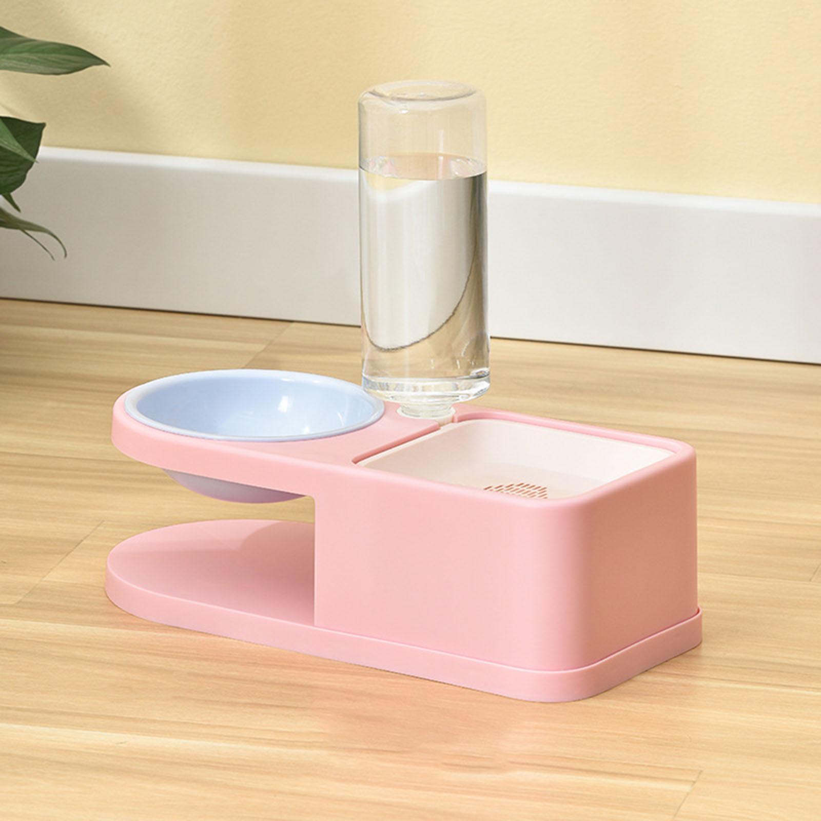 Large Automatic Pet Bowl Dog Cat Water Fountain Dry Food Dispenser