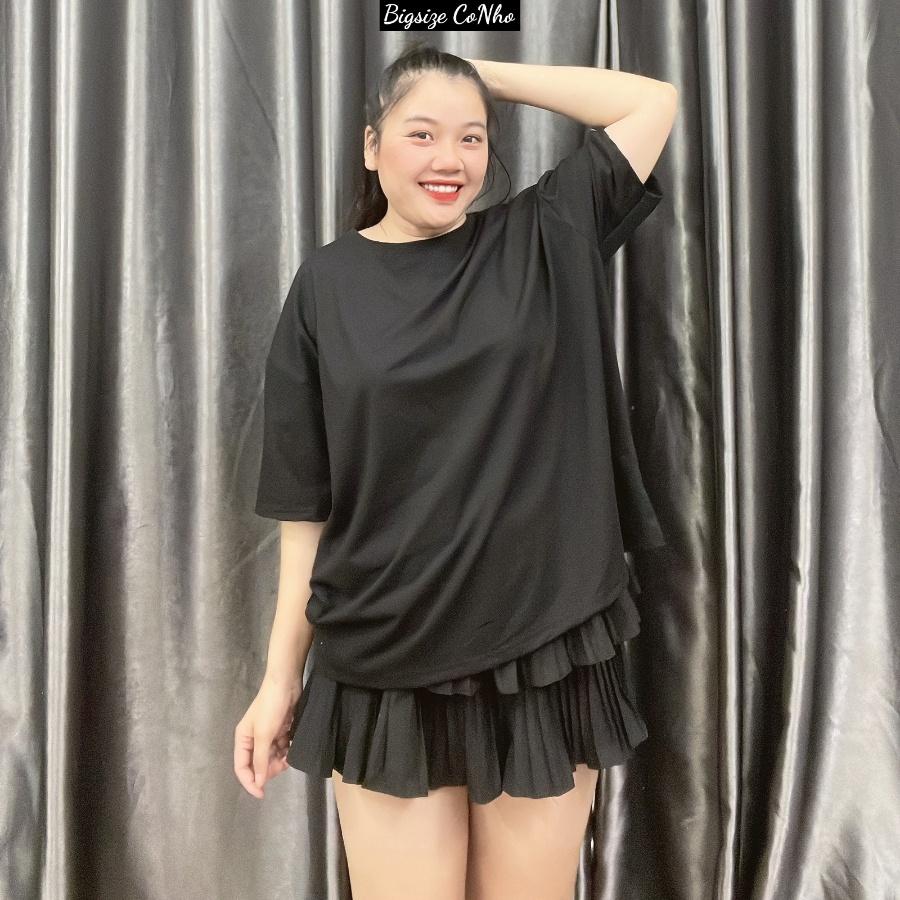 Áo thun tay ngắn bigsize nữ freesize form rộng cho nàng Chuppy từ 58-95kg, Áo phông trơn oversize THUN TN