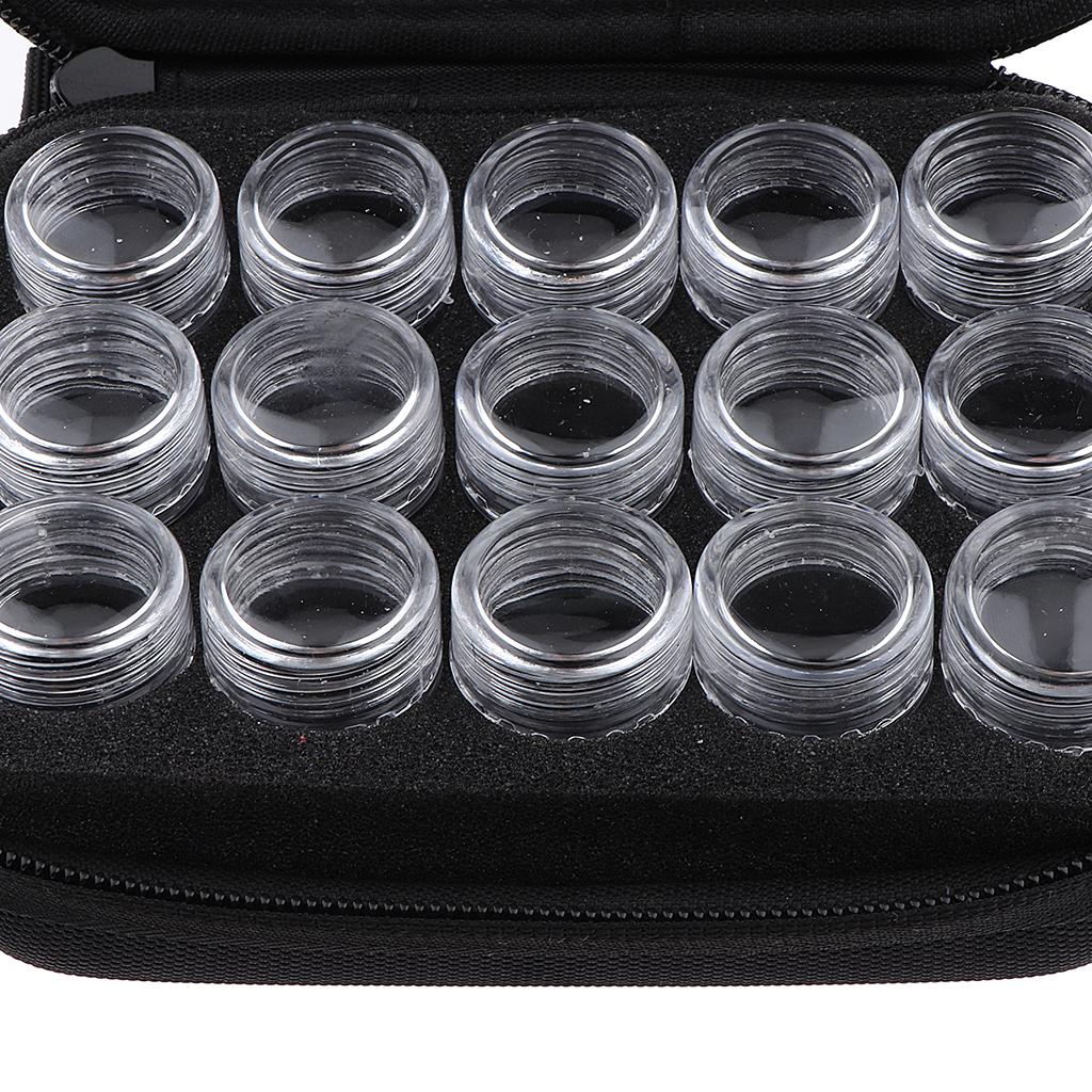 Essential Oils Storage Bag Travel Makeup Nail Rhinestones Case Holder Organizer with 15Pcs Bottles