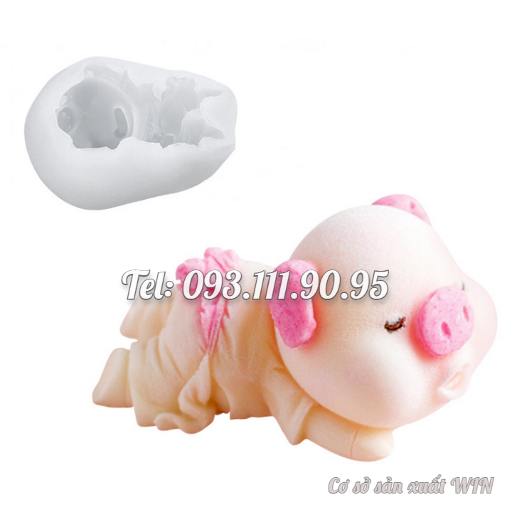 Khuôn silicon làm bánh bao, bánh trôi nước, rau câu, socola, làm kem heo con tắm tiên – Loại 7 cm - Mã số 1014