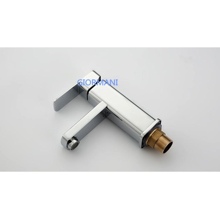 Vòi chậu rửa mặt nóng lạnh vuông SNL16 tặng đôi dây cấp inox