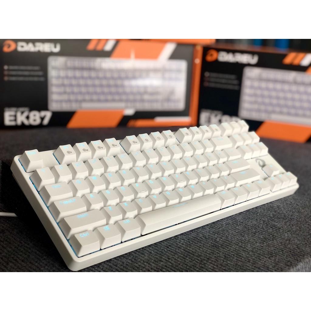 Bàn phím cơ Gaming DAREU EK87 - Trắng White hàng chính hãng
