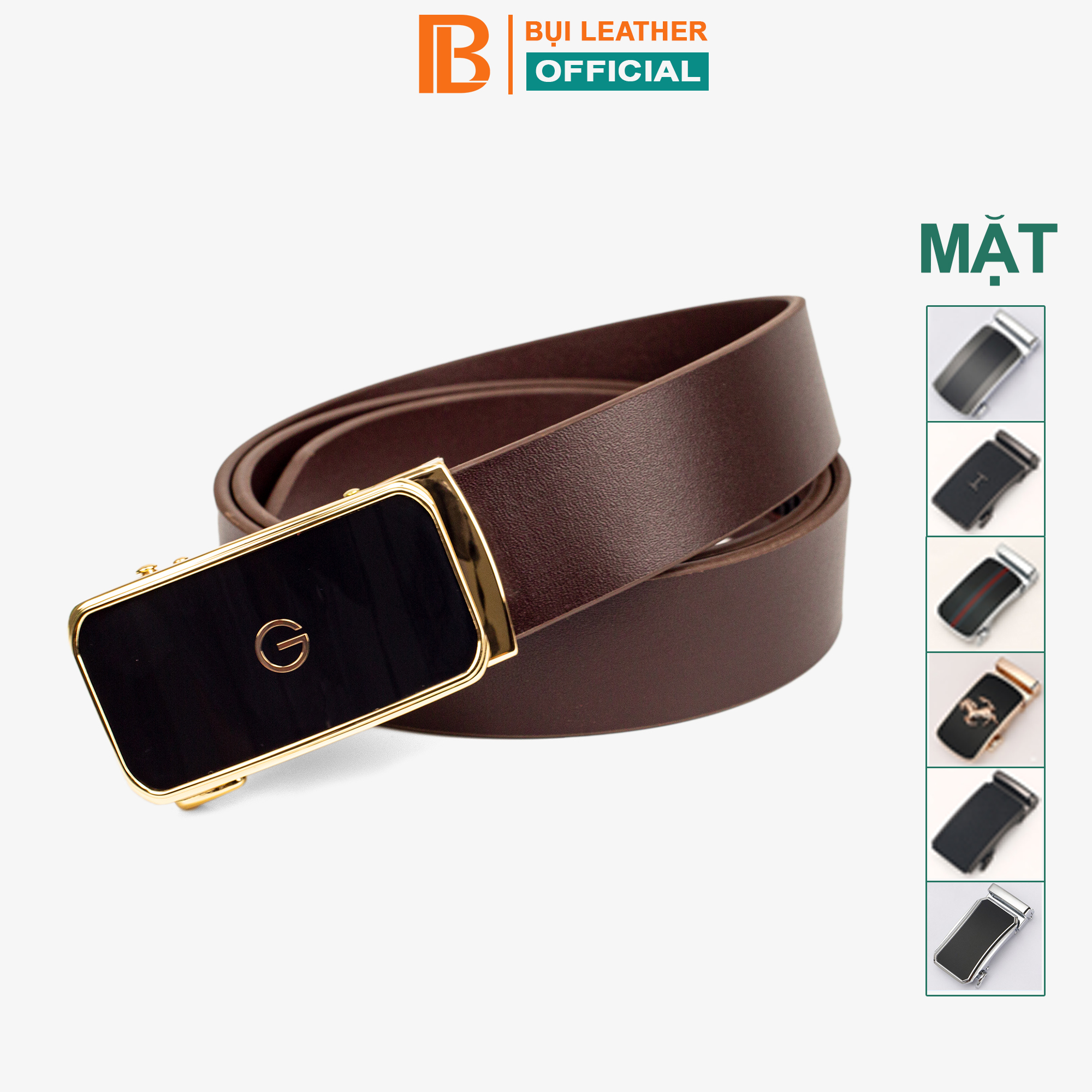 Thắt lưng nam, dây nịt nam da bò thật nguyên tấm Bụi Leather L111 - Khóa tự động, nhiều mặt khóa tùy chọn - Bảo hành 12 tháng