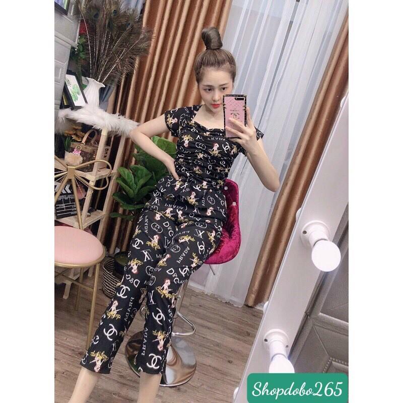 Đồ bộ nữ,đồ ngủ mặc nhà vải lụa họa tiết siêu cute size 45-57kg.