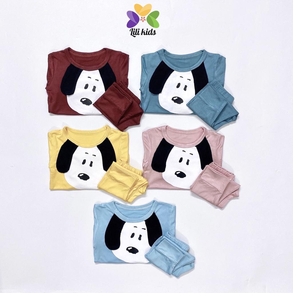 Bộ dài tay cho bé gái bé trai chất thun lạnh co dãn họa tiết đáng yêu cho bé từ 8-18kg lili.kids BDT03