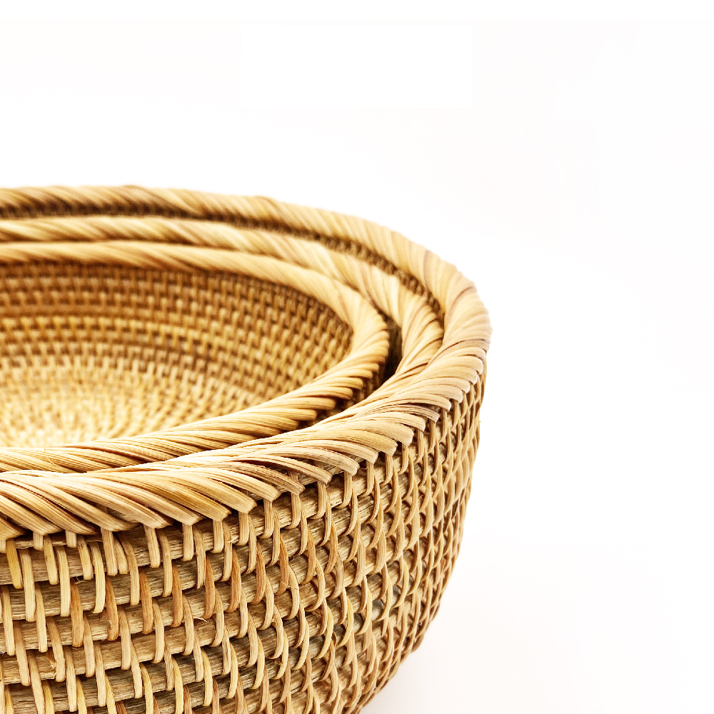 Giỏ mây guột tròn đựng đồ, decor, vật dụng nhỏ
