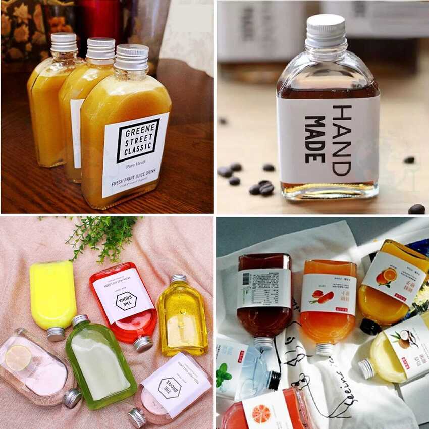 Combo 2 Chai thủy tinh nhỏ 100ML cao cấp VUÔNG Vát Vai kiểu DẸT – nắp nhôm - Vỏ Chai mini trong suốt