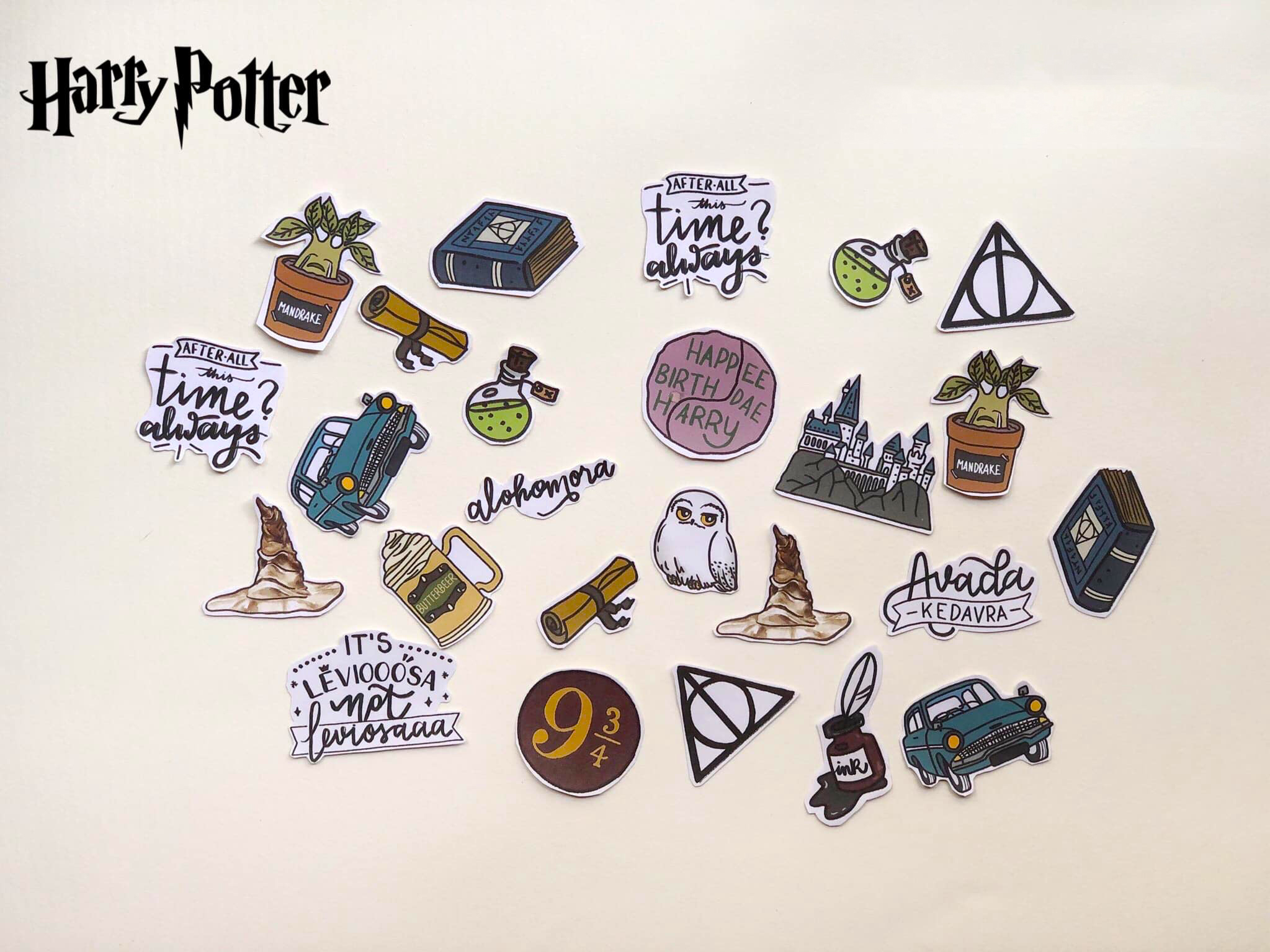 SET 30 MIẾNG DÁN STICKER TRANG TRÍ HARRY POTTER