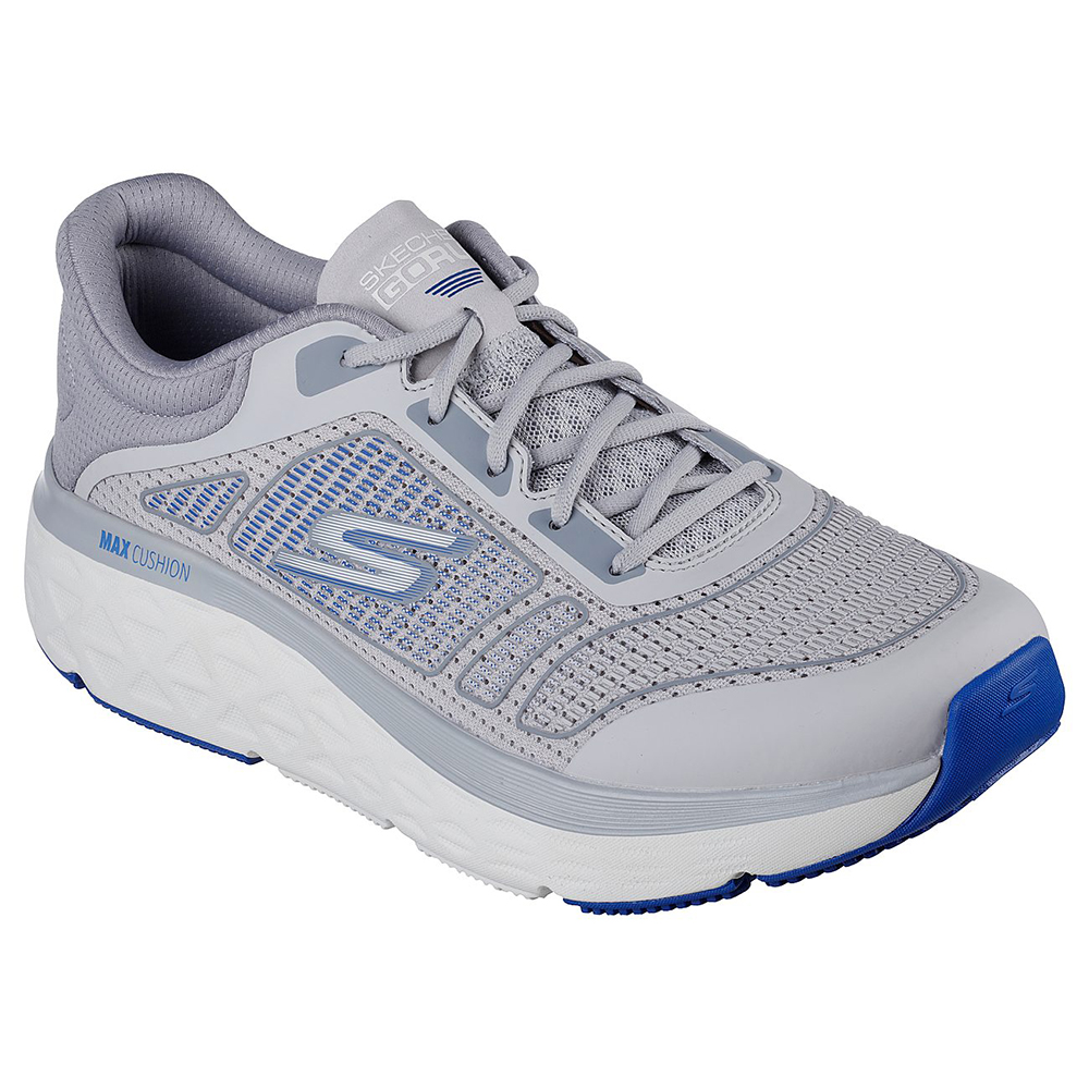 Skechers Nam Giày Thể Thao Chạy Bộ Tập Gym, Thường Ngày, Đi Học, Đi Làm Max Cushioning Delta Spectral Running Air-Cooled Goga Mat Anti-Slip, Goodyear Rubber, Goodyear Anti-Slip, Max Cushioning, Ortholite, Ultra Go - 220357-GYBL