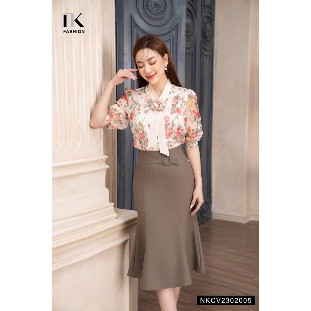 Chân Váy Đuôi Cá NK FASHION Thiết Kế Cạp Vạt Thanh Lịch Nữ Tính Chất Vải Nhập Hàn Cao Cấp NKCV2302005