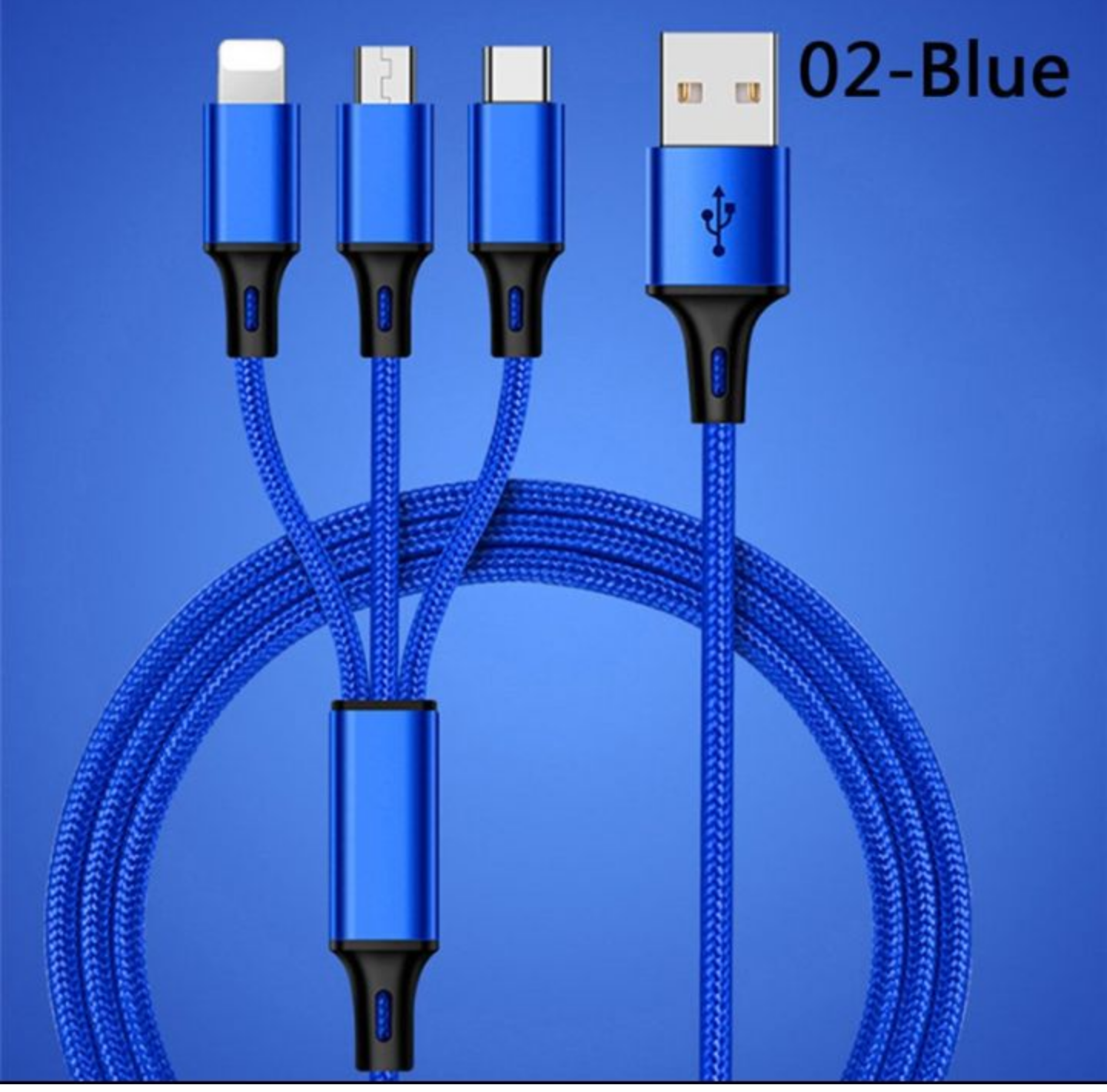 DÂY CÁP USB CHIA 3 ĐẦU SẠC CHO CÁC LOẠI ĐIỆN THOẠI TIỆN DỤNG MẪU MỚI HÀNG CAO CẤP