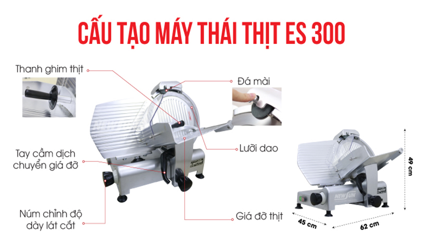 Máy Thái Thịt Đông Lạnh NEWSUN ES-300 - Hàng Chính Hãng