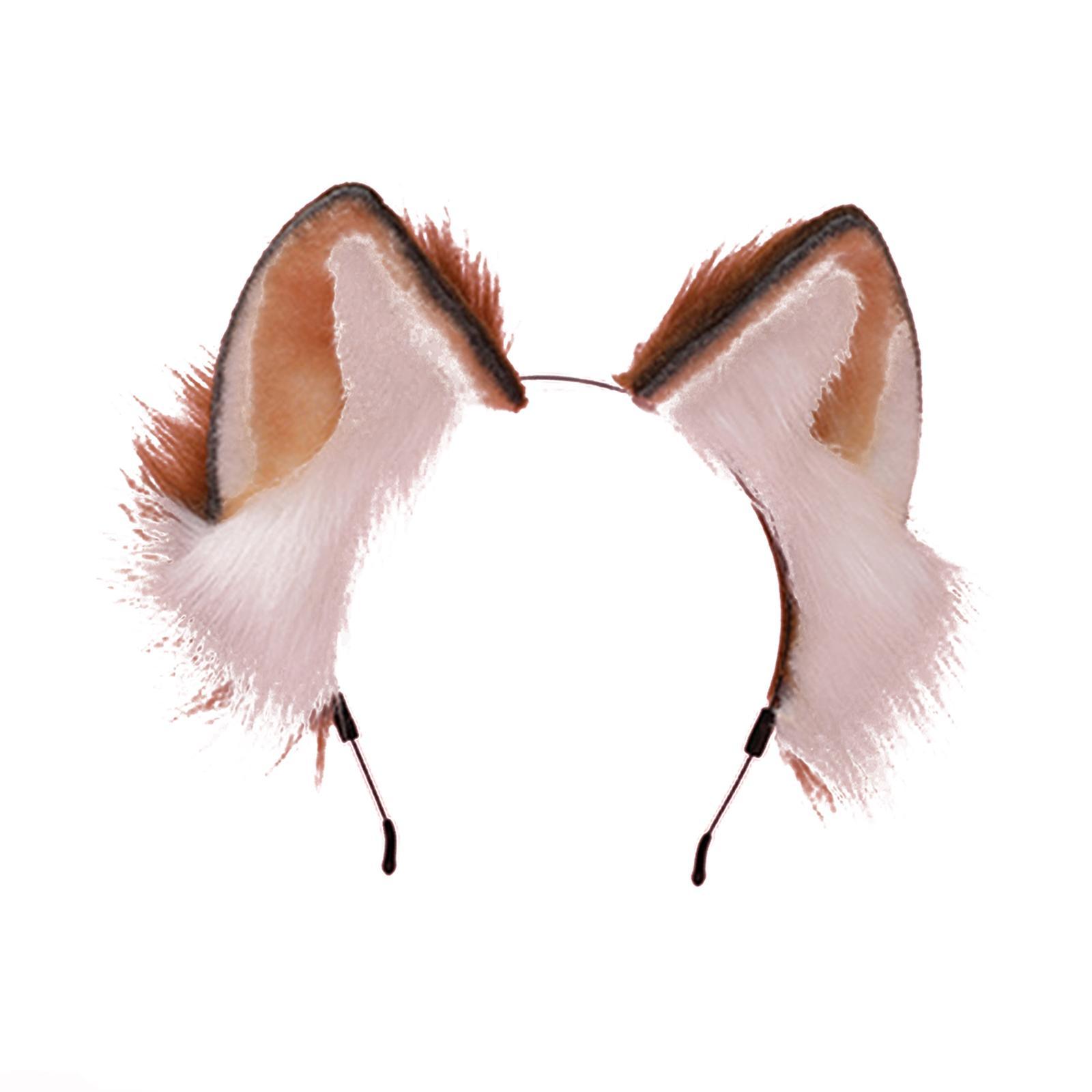 Cute Animal Ears Headband Furry Fox Ears Costume Dress up Plush Hairband Headdress Hair Accessories for Lolita Cosplay Halloween Stage Shows