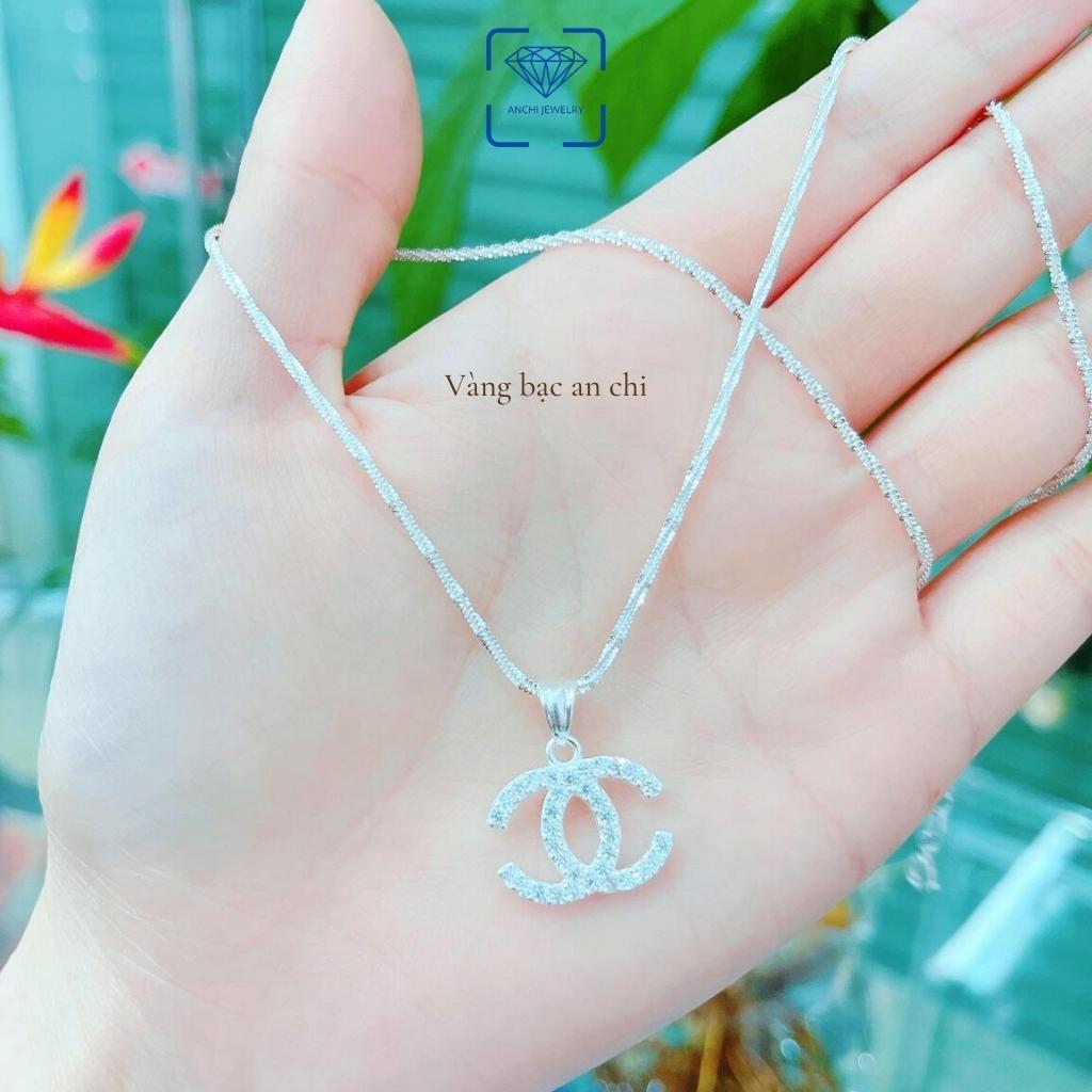 Dây chuyền bạc nữ kèm mặt hình chữ X đính đá trẻ trung thanh lịch, trang sức Anchi jewelry