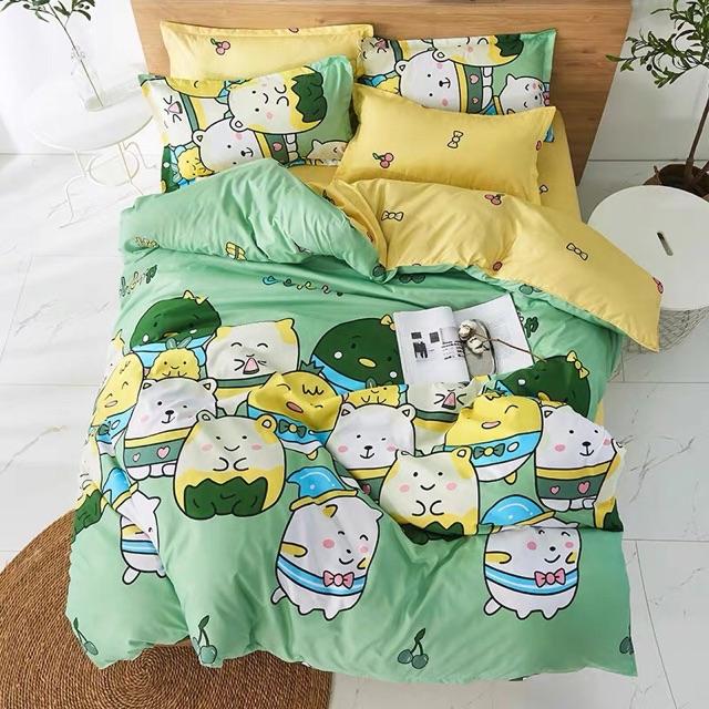 Set Cotton Poly 4 Món Con Mèo Xanh Hàng Nhập Nguyên set