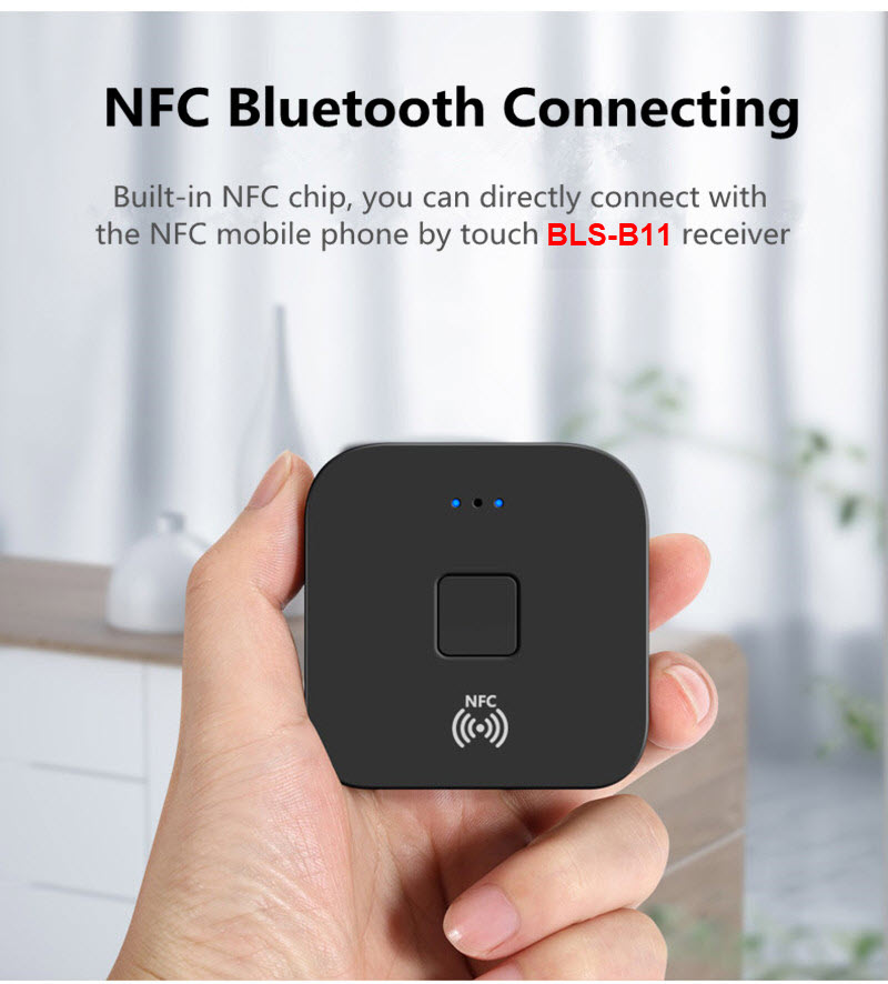 Bộ Thu Tín HIệu Âm Thanh BLS-B11 Bluetooth 5.0 Tích Hợp NFC Có Hỗ Trợ APTx Cổng AV, 3.5mm AnZ