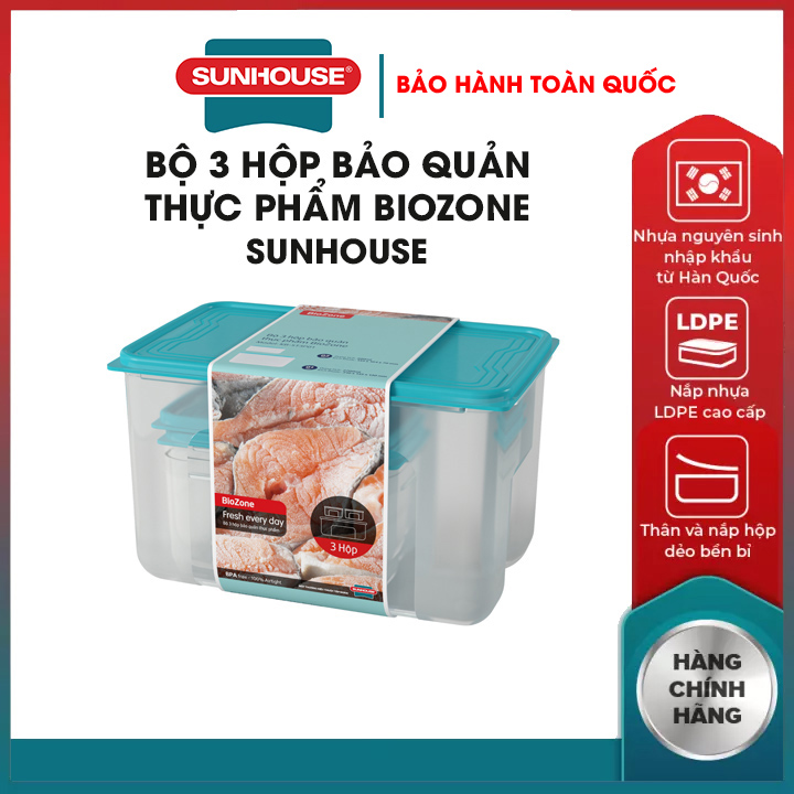 Bộ 3 và 4 hộp nhựa đựng thực phẩm Nhập Khẩu SUNHOUSE  2700ml 1100ml 500ml 500ml hộp trữ đông hộp bảo quản thực phẩm tủ lạnh hộp đựng thực phẩm hộp  hộp đựng cơm giữ nhiệt