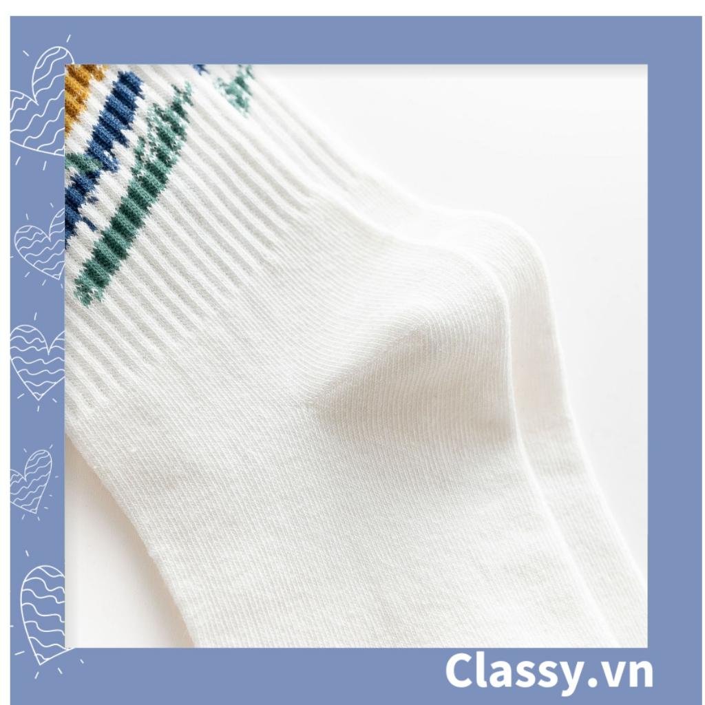 Tất cổ cao, vớ cổ cao Classy màu trắng họa tiết ngẫu nhiên vệt màu phần cổ tất G1359