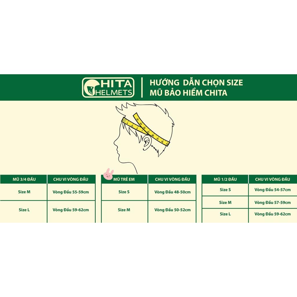 Mũ Bảo Hiểm Nửa Đầu CHITA CT6B1 Tem Sài Gòn