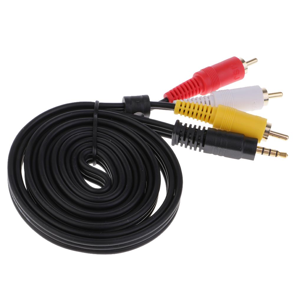 3.5mm Male To 3-RCA Male Adapter Audio Stereo Extension Splitter Cable