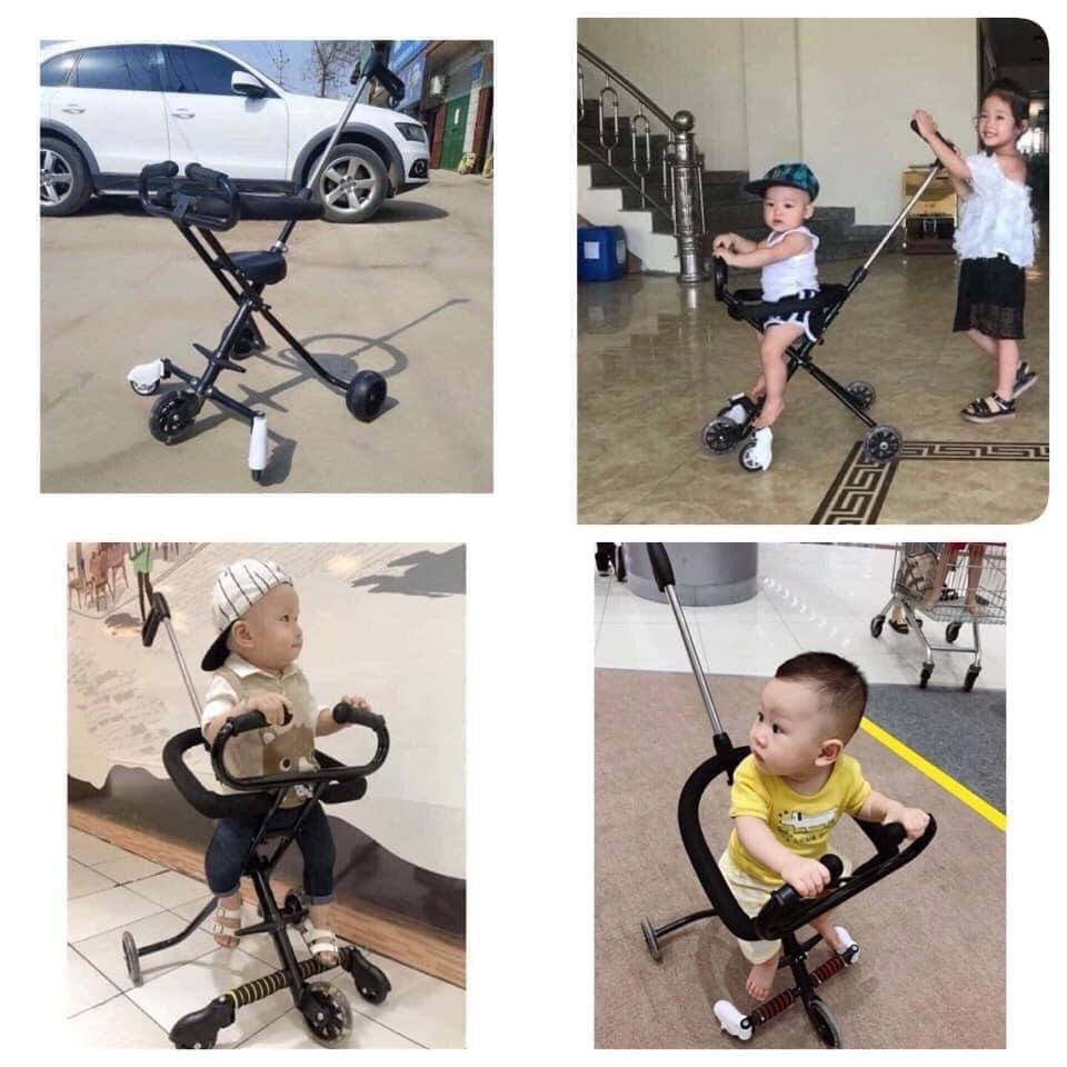 Xe Đẩy Du Lịch 5 Bánh Gấp Gọn, Bánh Xe Có Đèn