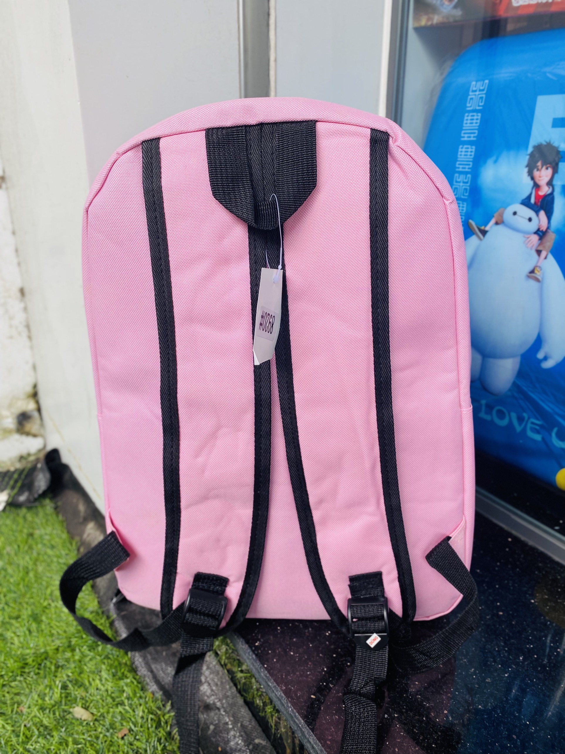 Balo Teen vải bố kèm bóp viết hình 3 chú mèo xinh xinh -