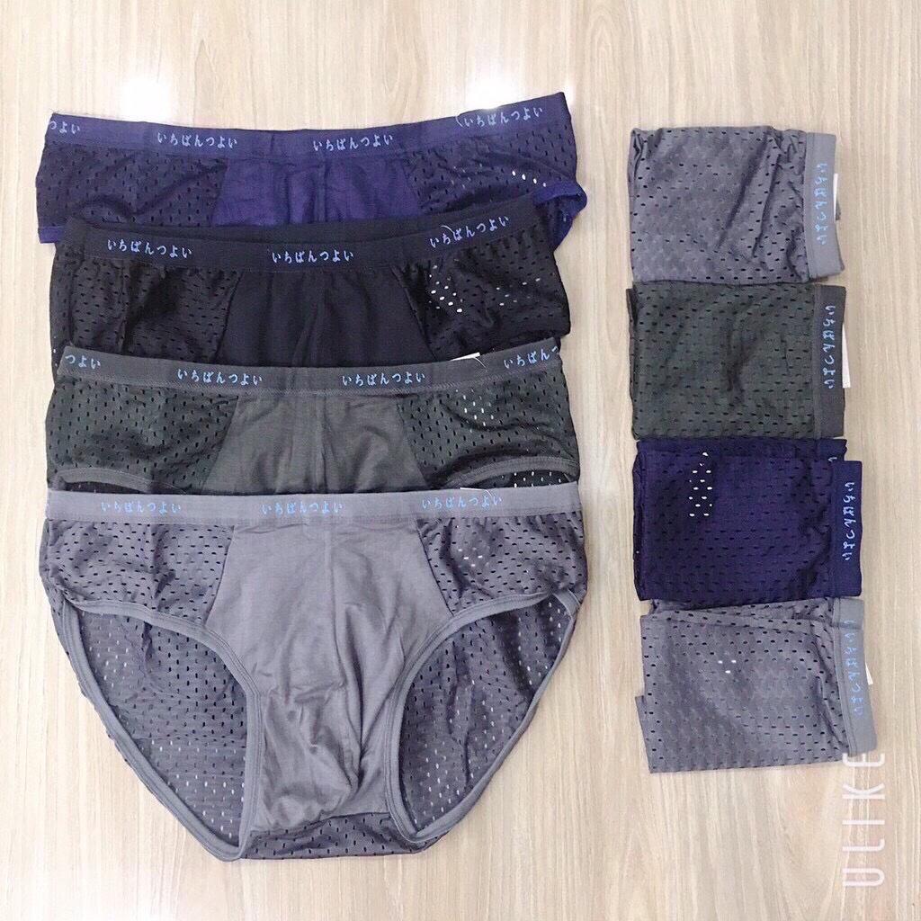 Combo 4 quần lót nam thông hơi Nhật mềm mại co giãn không gây hằn da