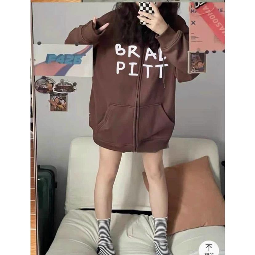ÁO HOODIE NỮ IN CHỮ RABIT 2 MÀU XÁM NÂU CHẤT DÀY MỊN PHONG CÁCH MỚI KTP545