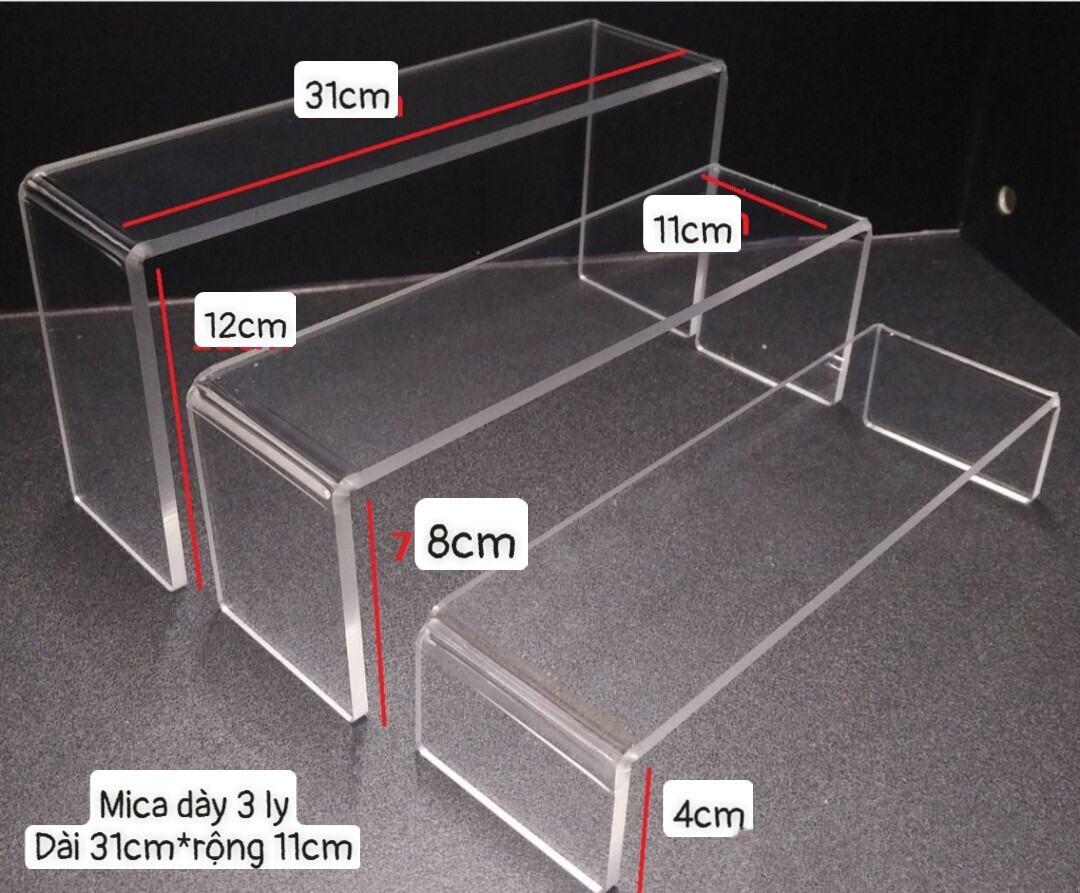 Combo 3 Kệ Chữ U dùng trưng bày sản phẩm dày 3mm Trong Suốt