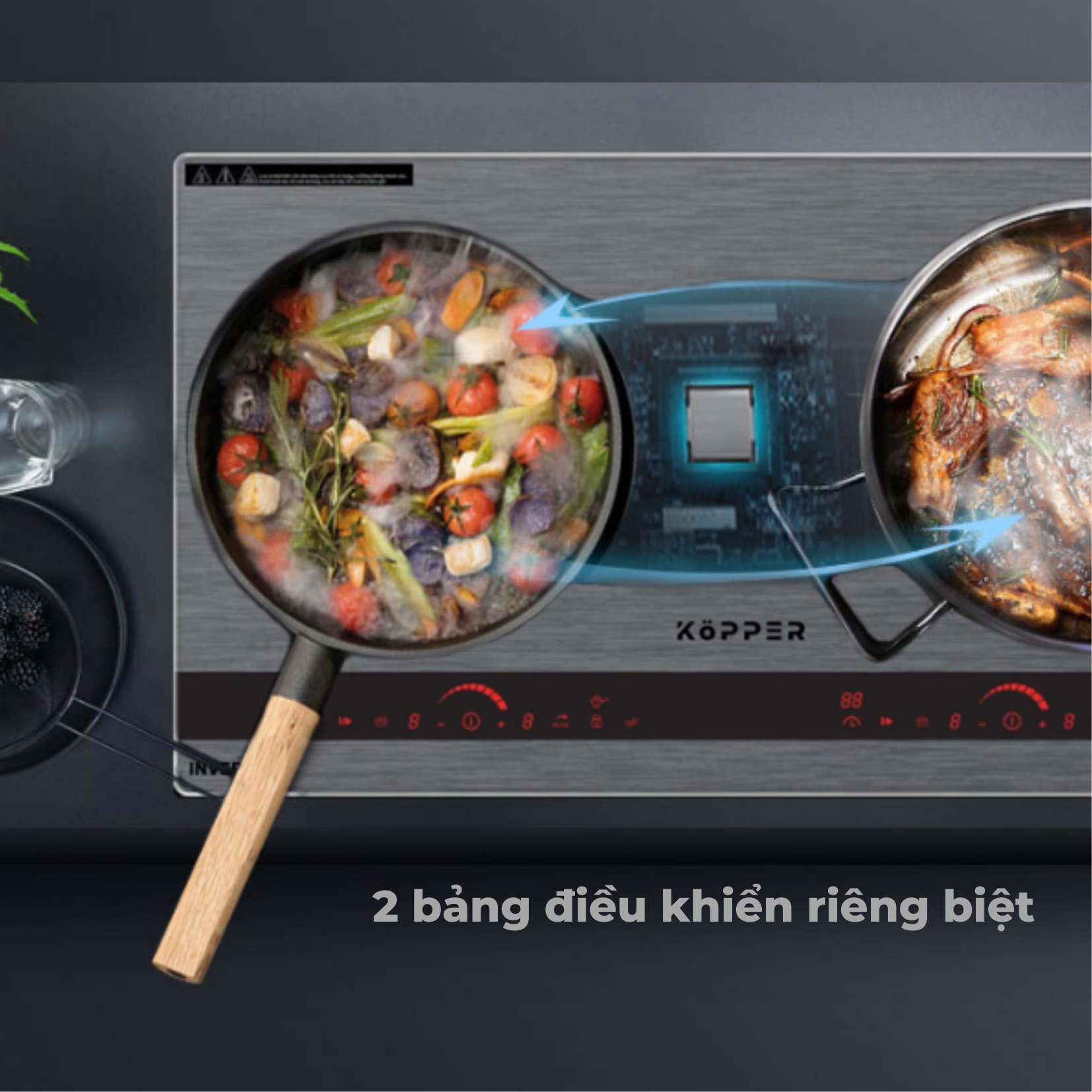 Bếp Từ Chuẩn Inverter KOPPER - Bảng Điều Khiển Cầu Vồng Độc Đáo - Hàng Chính Hãng