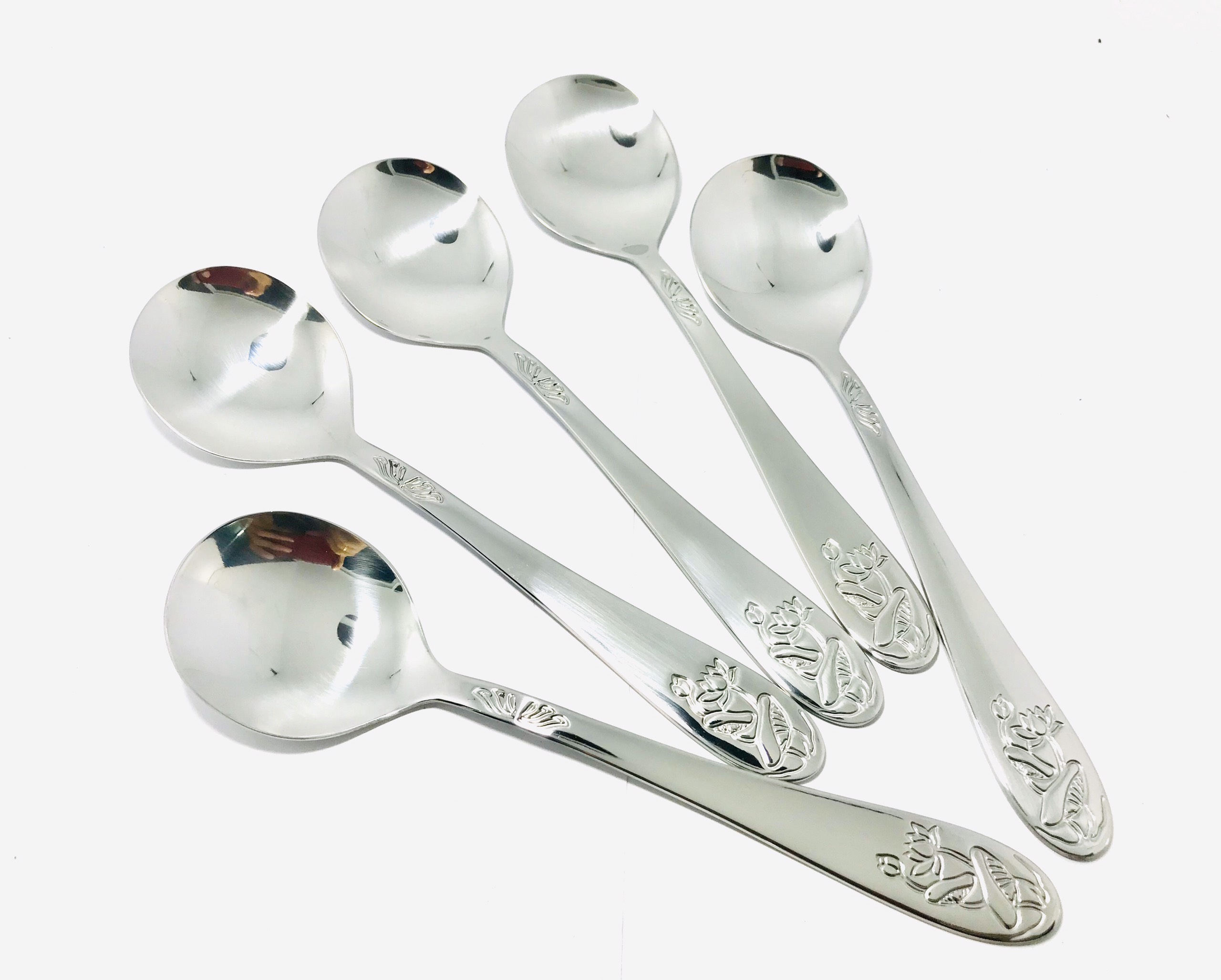 Bộ muỗng súp hoạ tiết hoa sen