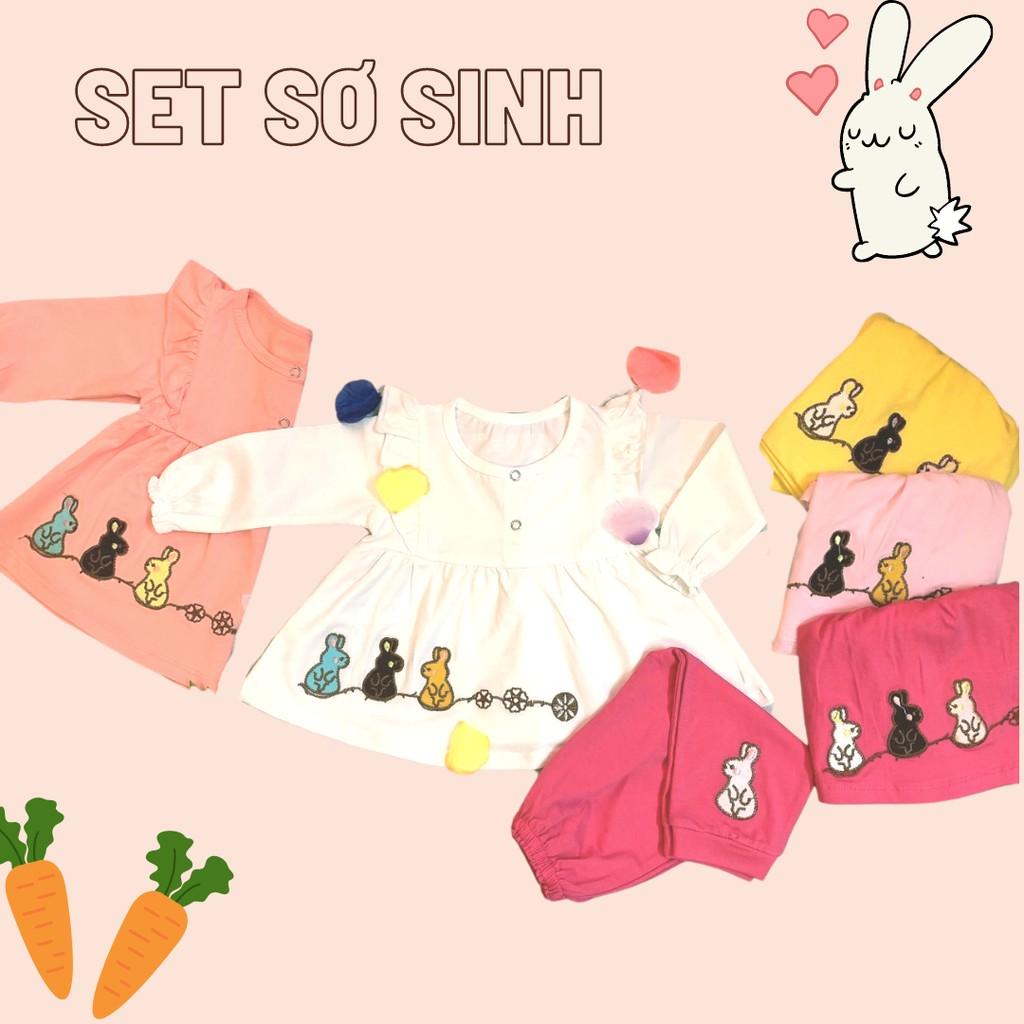 Bộ sơ sinh dài tay bé gái hình thỏ ngộ nghĩnh Cotton 100% S071 KidCat Shop Quần áo trẻ em Made in Việt Nam