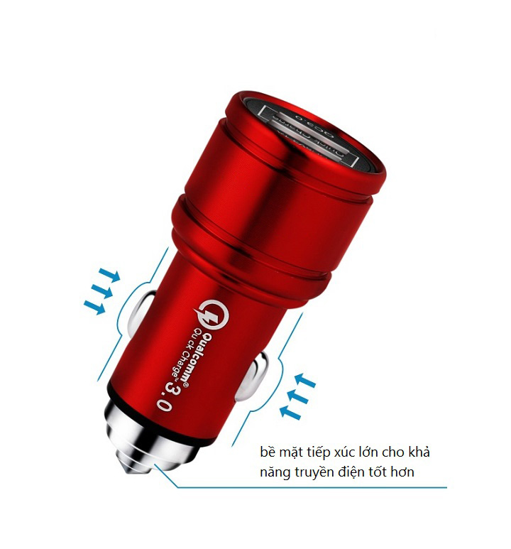 Tẩu sạc trên ô tô đa năng, tiện dụng tích hợp 2 cổng USB sạc nhanh