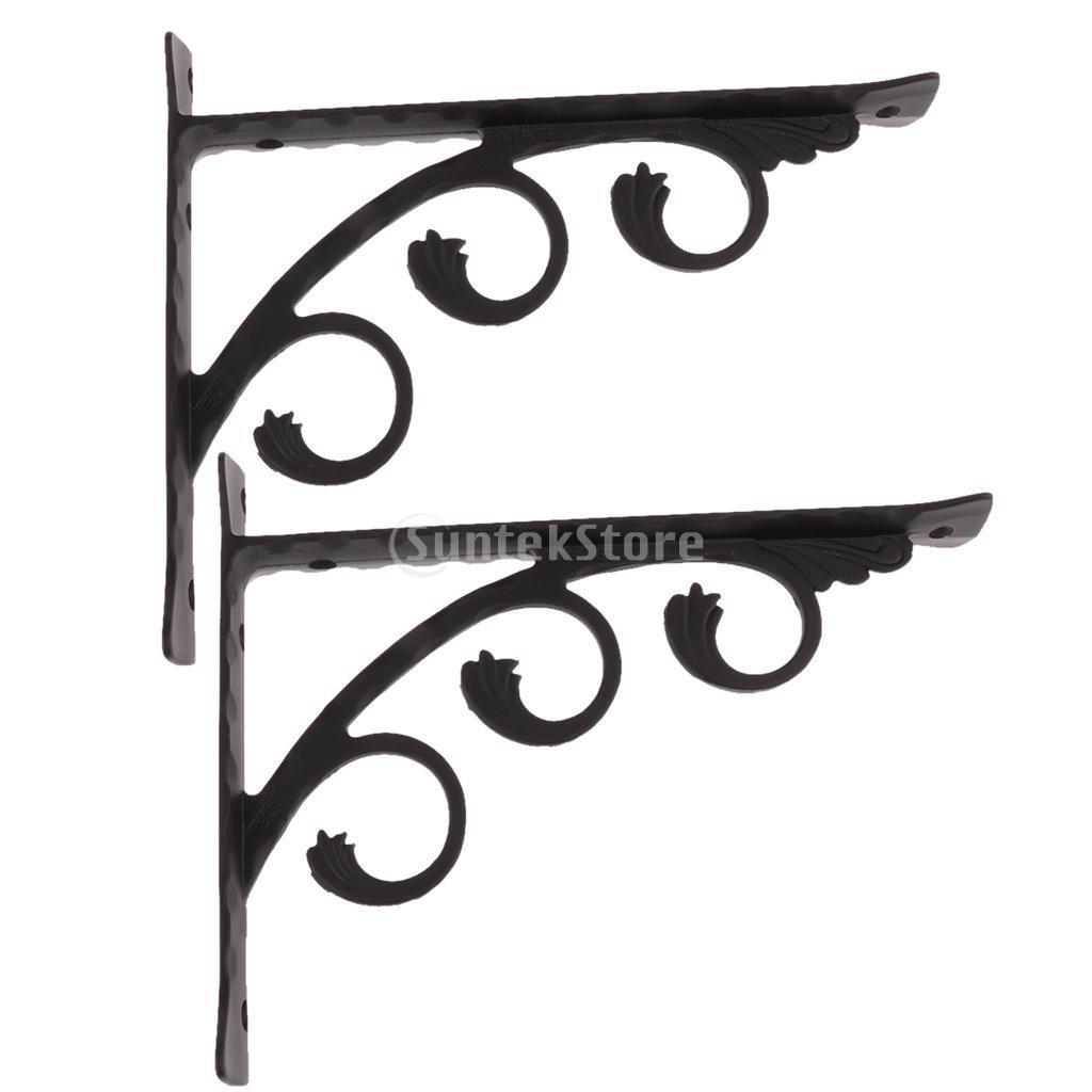 8x Metal Wall Hanging Shelf Bracket Angle Display Stand Holder for Book 15x12cm