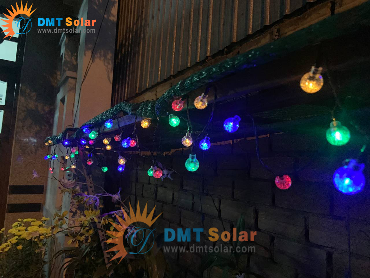 Đèn led dây pha lê trang trí năng lượng mặt trời - LED NHIỀU MÀU LD04-RGB