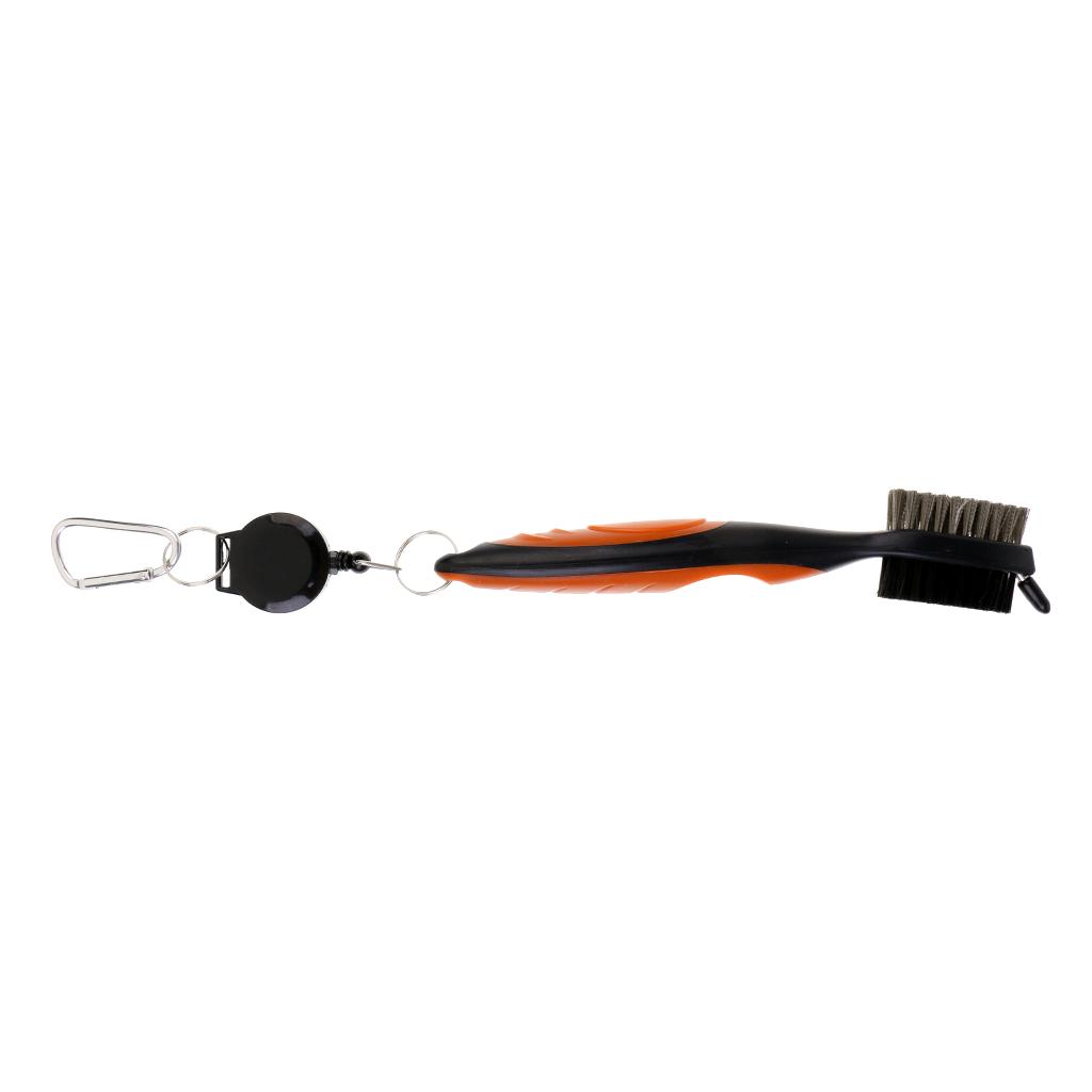 Double Sides Golf Club Brush Groove Cleaner with Retractable String