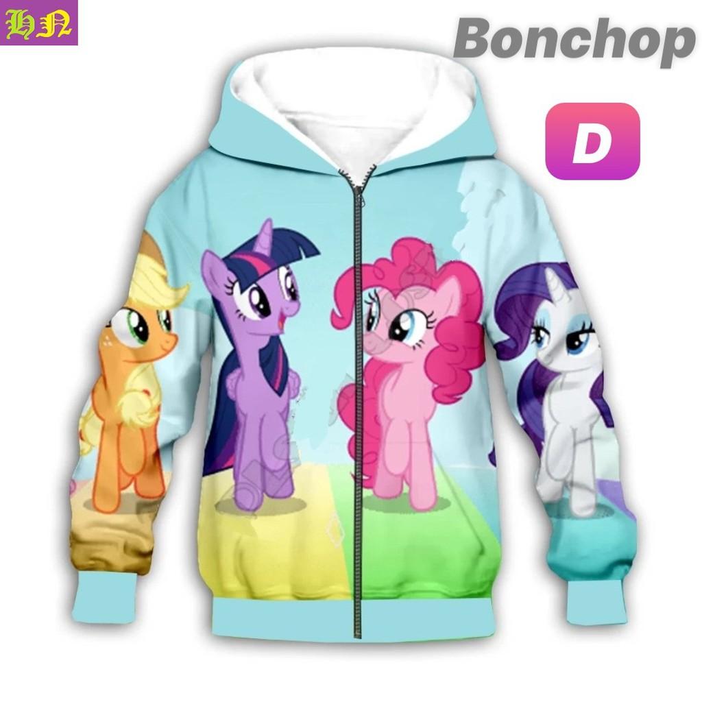 Áo khoác bé gái hình ngựa Pony từ 11-43kg - Áo lạnh nữ - PONY - Thun cotton da cá in 3D cực chất- Hương Nhiên