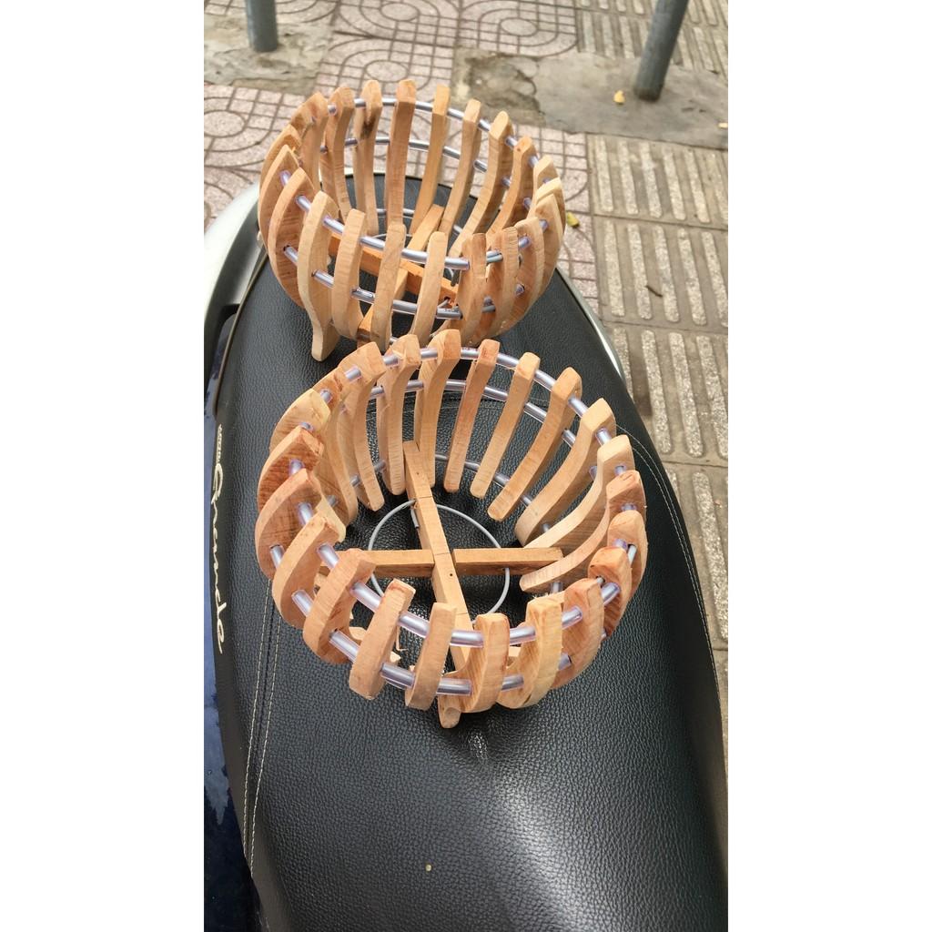 Bộ 02 cái chậu Bí gỗ đường kính 18cm trồng hoa lan kèm 02 túi lót chậu