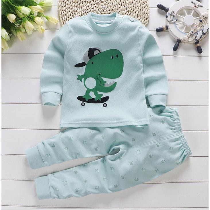 Bộ nỉ dài tay thu đông cho bé gái, bé trai chất liệu cotton