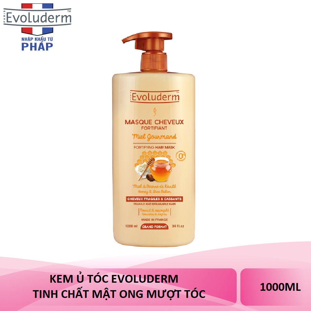 Kem ủ dưỡng tóc chắc khỏe Mật Ong và Bơ Hạt Mỡ dành cho tóc dễ gãy rụng Masque Cheveux Miel Evoluderm 1000ml - 15266