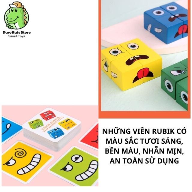 Bộ đồ chơi xếp hình cho bé Rubik biểu cảm khuôn mặt, trò chơi trẻ em tương tác thông minh tăng tư duy logicDC85