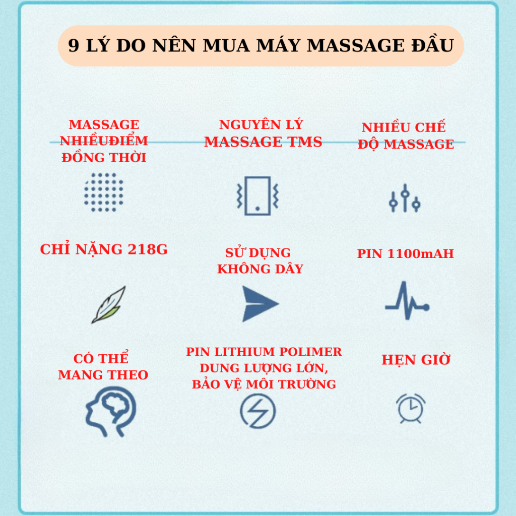 Máy Massage Đầu, Máy Mát Xa Đầu Giảm Đau Đầu, Căng Thẳng, Mệt Mỏi, Máy Mátxa Đầu Giúp Lưu Thông Máu, Máy Rung Đầu Thư Giãn &amp; Giảm Stress, Ngủ Ngon Giấc Hơn