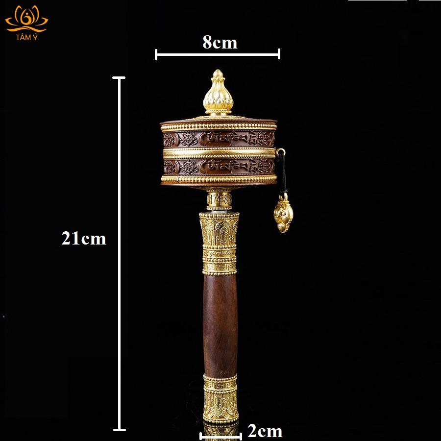 Kinh Luân Cầm Tay Bằng Đồng Tâm Ý 04, Cán Bằng Gỗ Quý