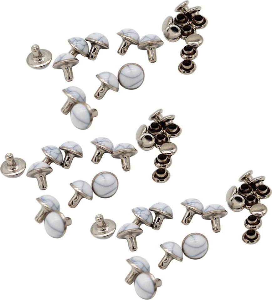 60 Dome Xanh Ngọc Nhanh Chóng Đinh Tán Đinh Nhọn Cho Làm Đồ Da Thủ Công 8.5 Mm Màu Trắng Đỏ