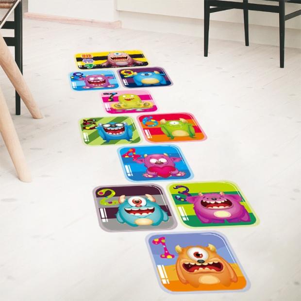 Decal trang trí tường - Số thứ tự quái vật đáng yêu